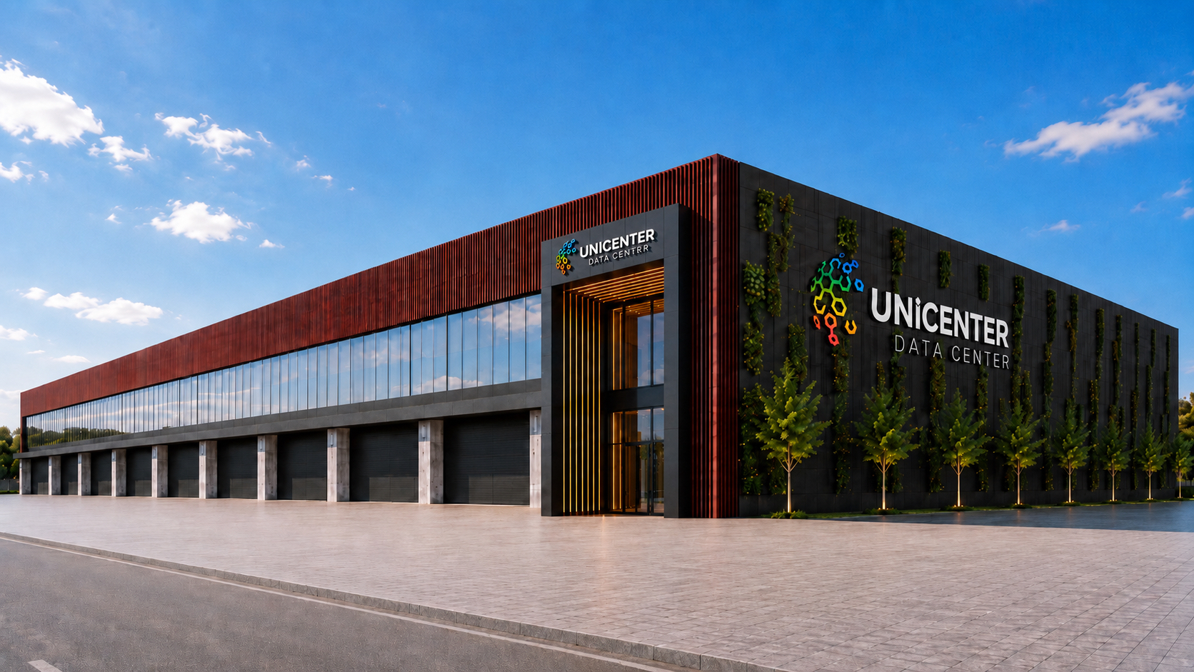 Rendering dell'edificio Unicenter Data Center